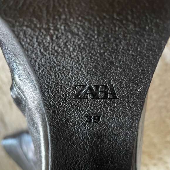 Zara Over the Knee leather Boots size 8 faux shearling interior - Picture 9 of 16